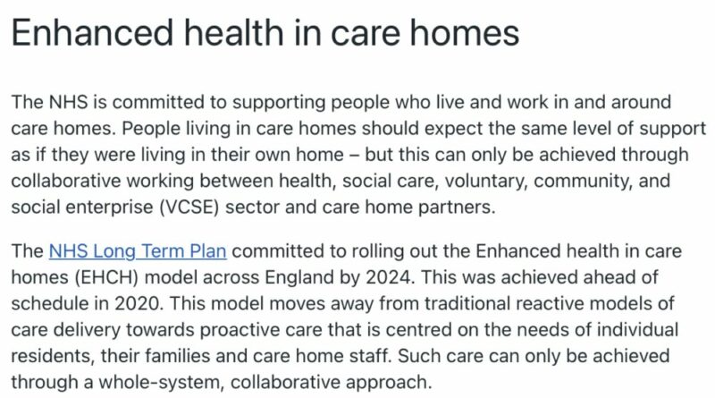 Enhanced Health in Care Homes