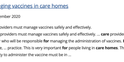 Managing vaccines in care homes